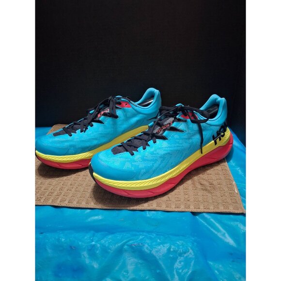 Hoka Other - Hoka Blue/Yellow Carbon X 3 Running Shoes Size 11D